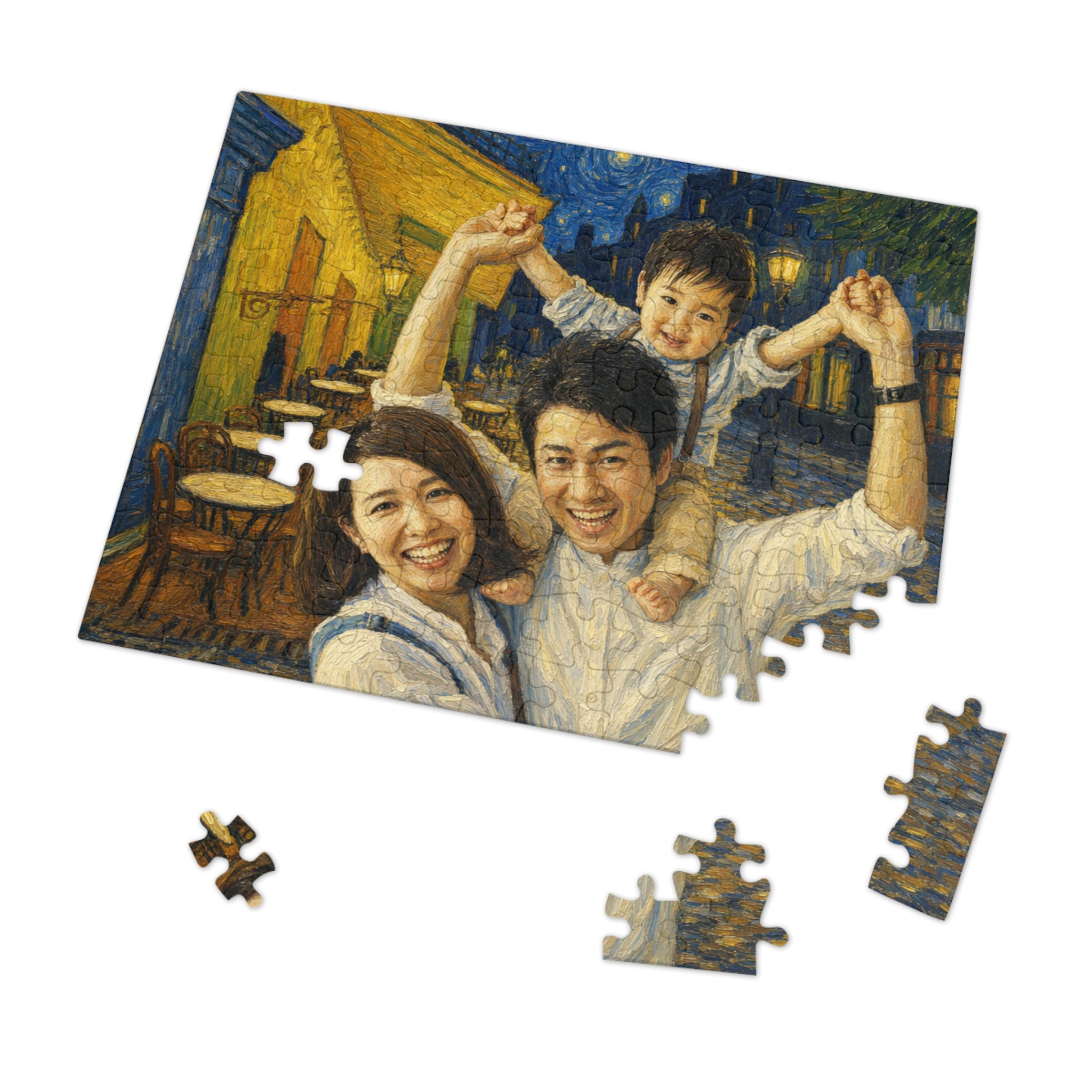 Custom Van Gogh Cafe Portrait from Your Photo - Puzzle (2026 Date)