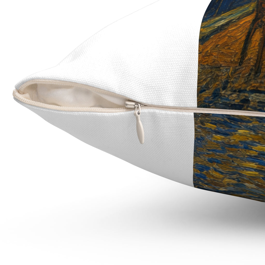 Custom Van Gogh Cafe Portrait from Your Photo - Pillow (2026 Date)