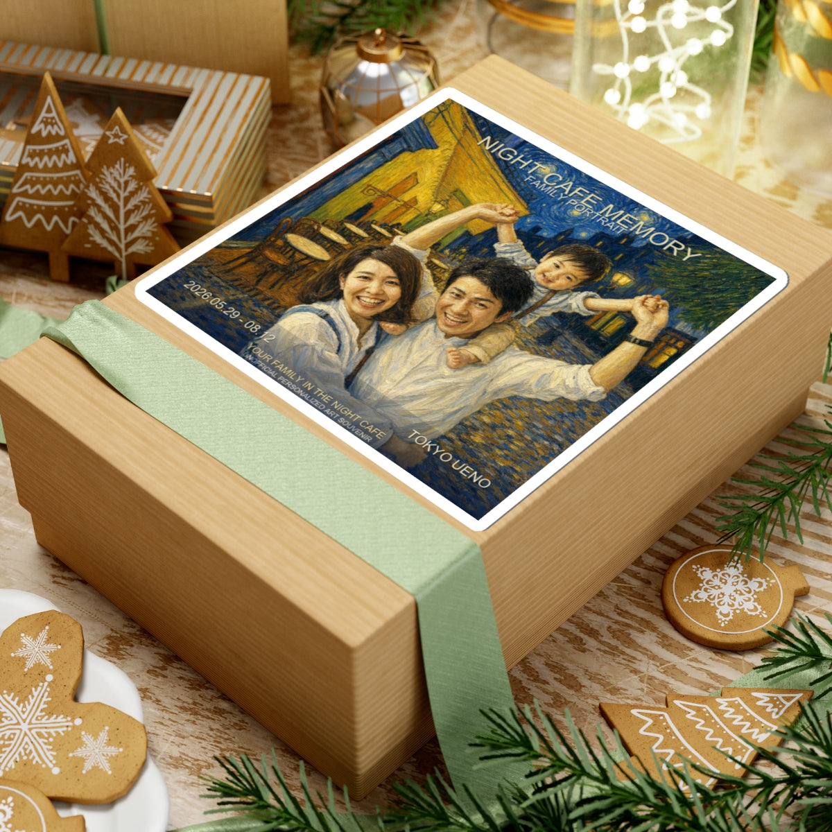 Custom Van Gogh Cafe Portrait from Your Photo - Stickers (2026 Date)